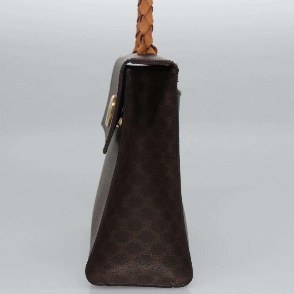 CELINE Macadam Canvas Hand Bag Pvc Leather Brown - Picture 4 of 13